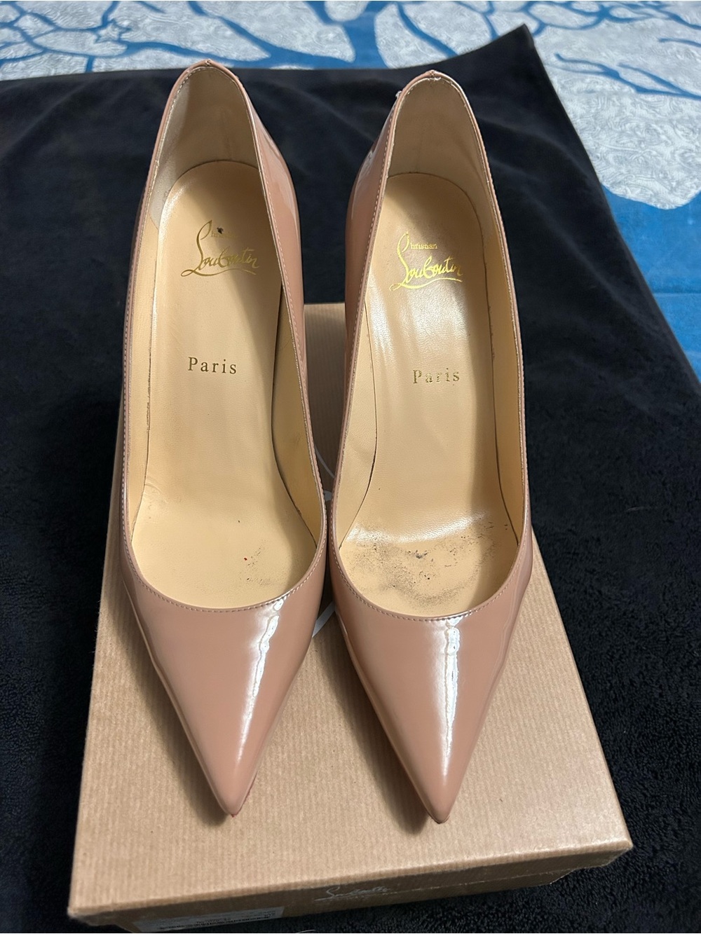 Christian Louboutin Blush Patent Pointed-Toe Pumps
